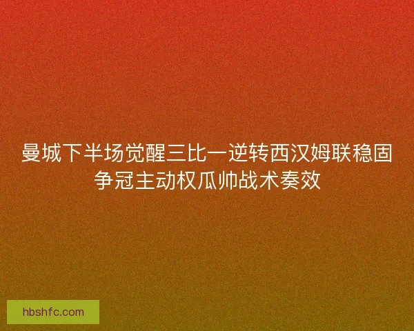 曼城下半场觉醒三比一逆转西汉姆联稳固争冠主动权瓜帅战术奏效 曼城下半场觉醒三比一逆转西汉姆联稳固争冠主动权瓜帅战术奏效